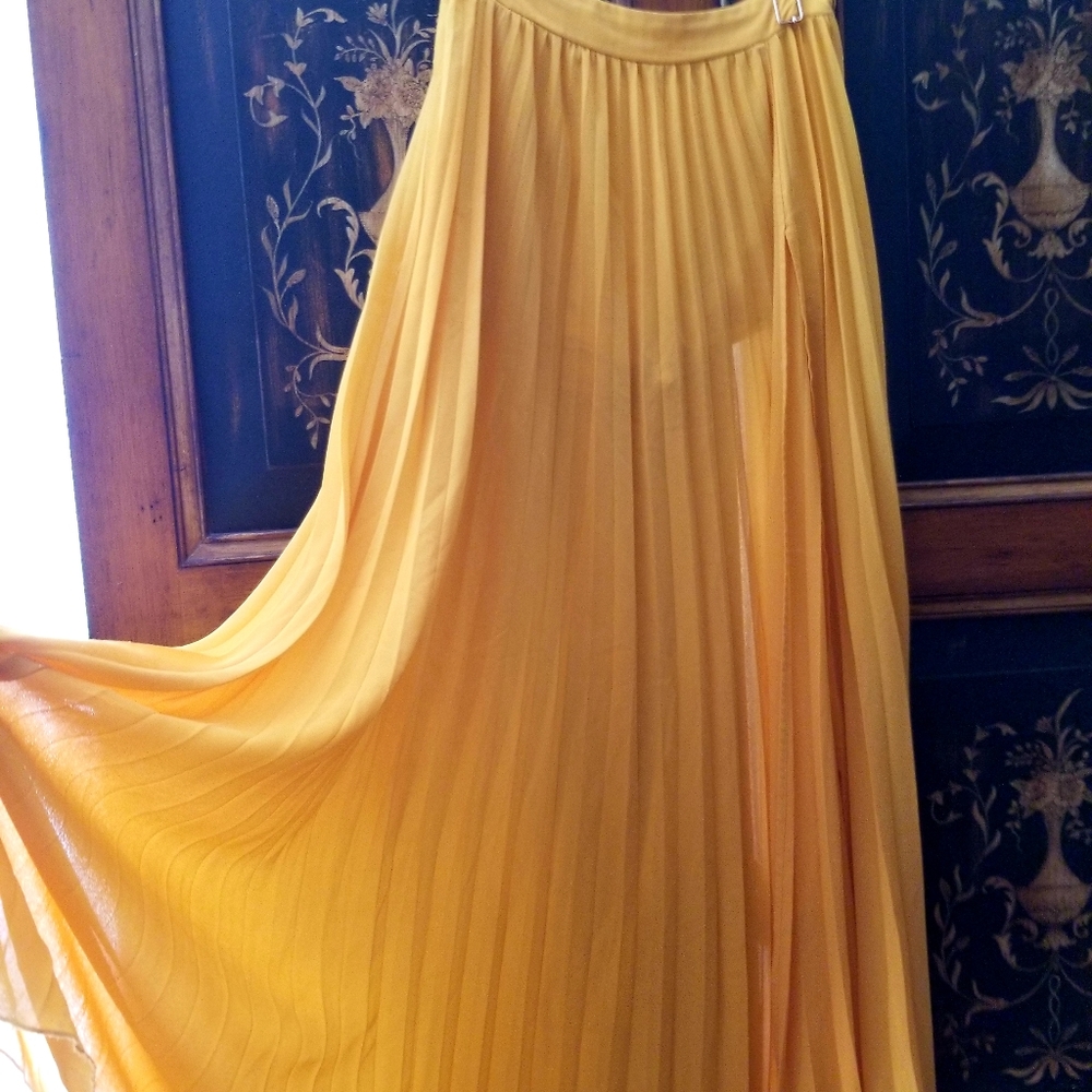 Golden yellow Akora maxi skirt